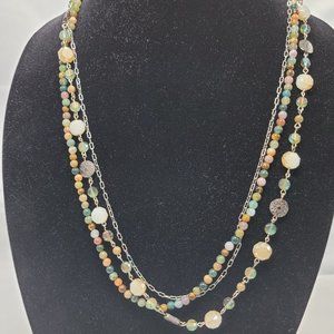 Necklace with natural earthy color tone beads